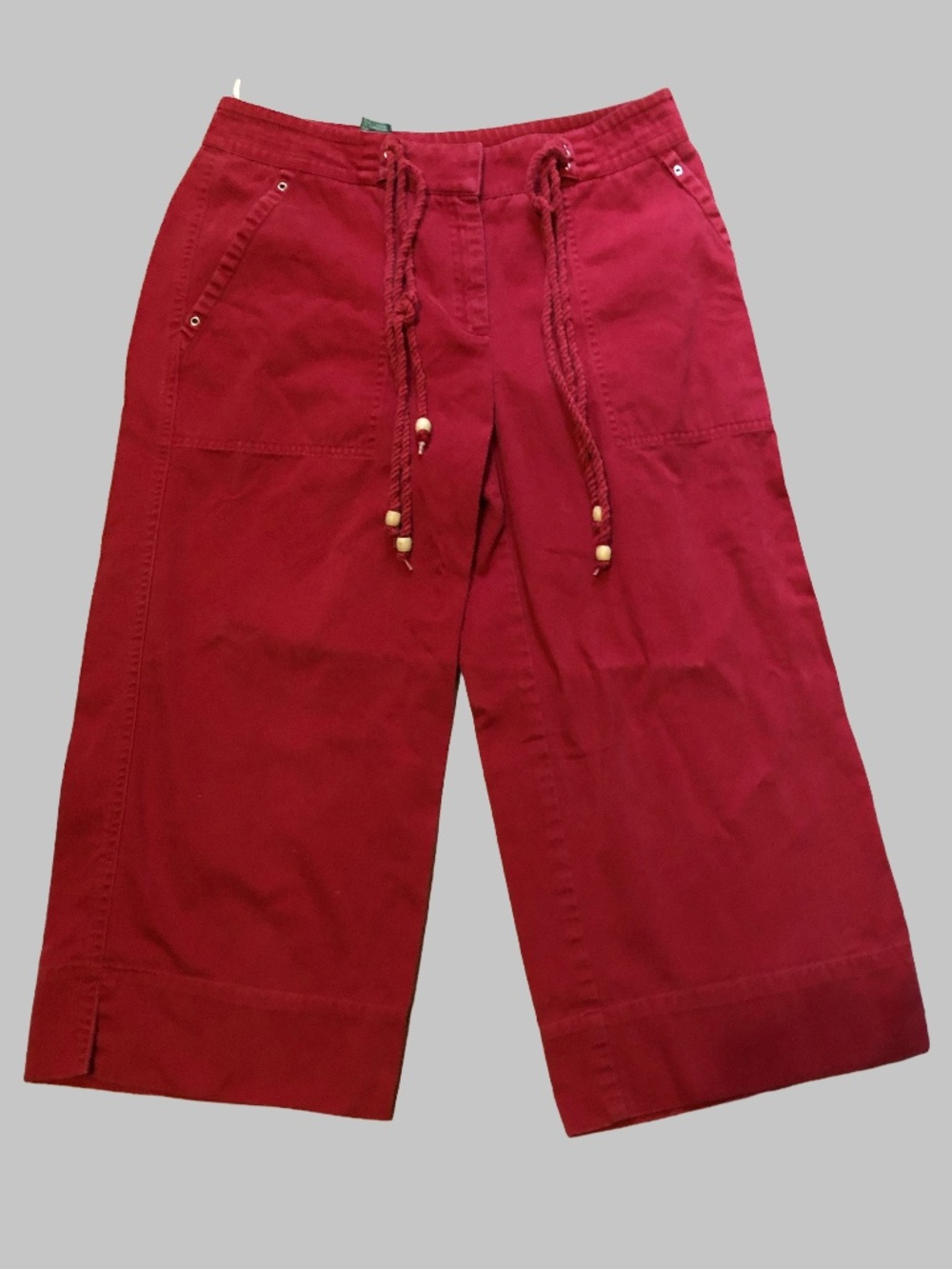 Vtg 90s Lauren Ralph Lauren Green Label Red Cotton Pants Size 8 Y2K